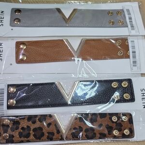 SHEIN Women's Stylish V-Design Belts - Gray, Brown, Black, Leopard